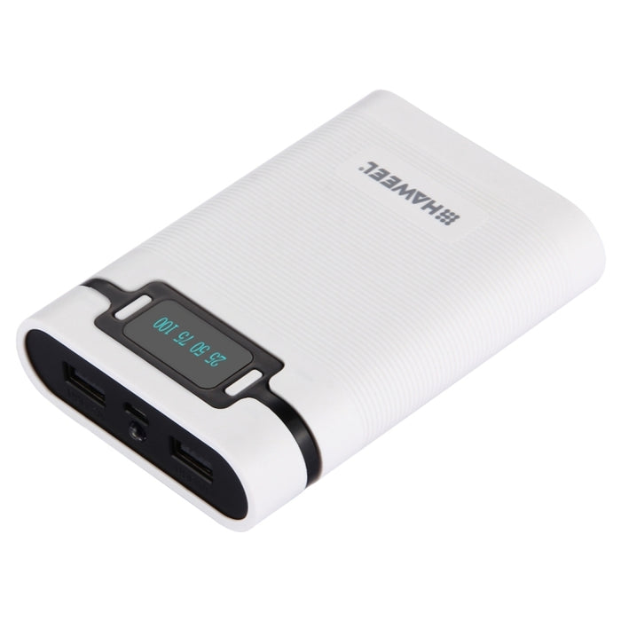 HAWEEL DIY 4 x 18650 batería (no incluida) 10000 mAh Power Bank Shell Box con 2 x salida USB y pantalla para iPhone, Galaxy, Sony, HTC, Google, Huawei, Xiaomi, Lenovo y otros teléfonos inteligentes