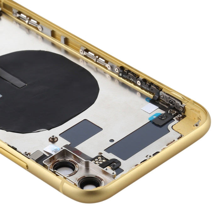 Conjunto de cubierta trasera de batería (con teclas laterales y botón de encendido + cable flexible de botón de volumen y módulo de carga inalámbrica y motor y puerto de carga y timbre de altavoz y bandeja para tarjetas y cubierta de lente de cámara) p...