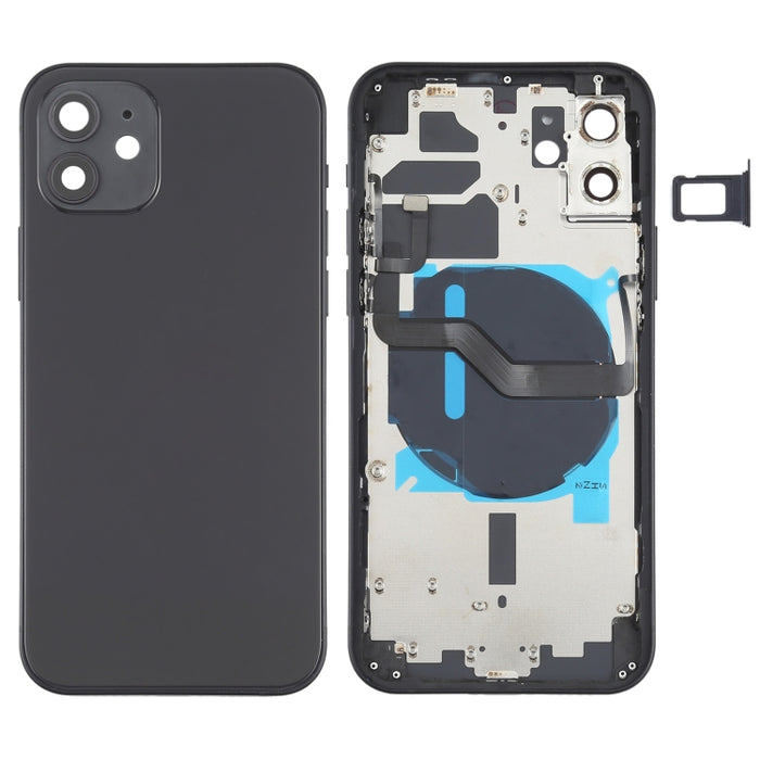 Tapa Trasera de Batería (con Teclas Laterales, Bandeja para Tarjetas, Cable Flexible de Encendido + Volumen y Módulo de Carga Inalámbrica) para iPhone 12, For iPhone 12