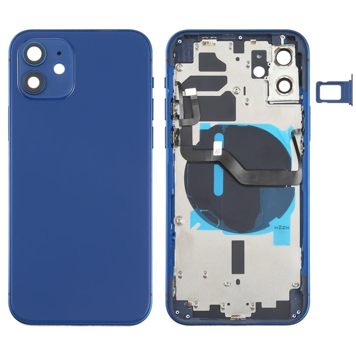 Tapa Trasera de Batería (con Teclas Laterales, Bandeja para Tarjetas, Cable Flexible de Encendido + Volumen y Módulo de Carga Inalámbrica) para iPhone 12, For iPhone 12