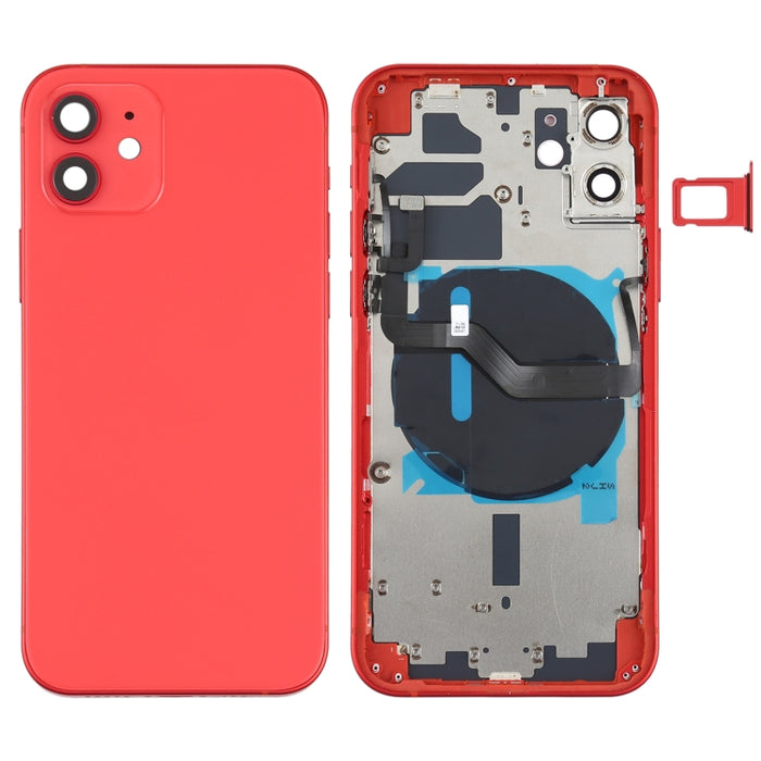 Tapa Trasera de Batería (con Teclas Laterales, Bandeja para Tarjetas, Cable Flexible de Encendido + Volumen y Módulo de Carga Inalámbrica) para iPhone 12, For iPhone 12