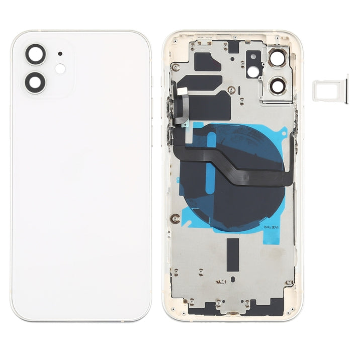 Tapa Trasera de Batería (con Teclas Laterales, Bandeja para Tarjetas, Cable Flexible de Encendido + Volumen y Módulo de Carga Inalámbrica) para iPhone 12, For iPhone 12