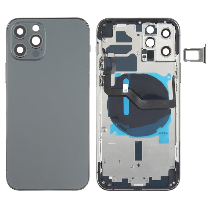 Tapa Trasera de Batería (con Teclas Laterales, Bandeja para Tarjetas, Cable Flexible de Encendido + Volumen y Módulo de Carga Inalámbrica) para iPhone 12 Pro, For iPhone 12 Pro