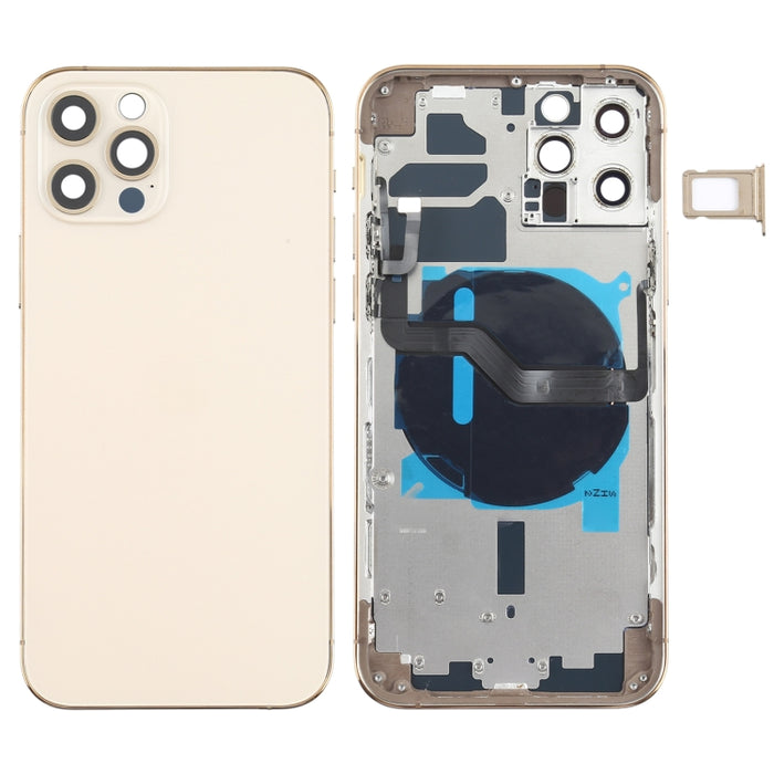 Tapa Trasera de Batería (con Teclas Laterales, Bandeja para Tarjetas, Cable Flexible de Encendido + Volumen y Módulo de Carga Inalámbrica) para iPhone 12 Pro, For iPhone 12 Pro