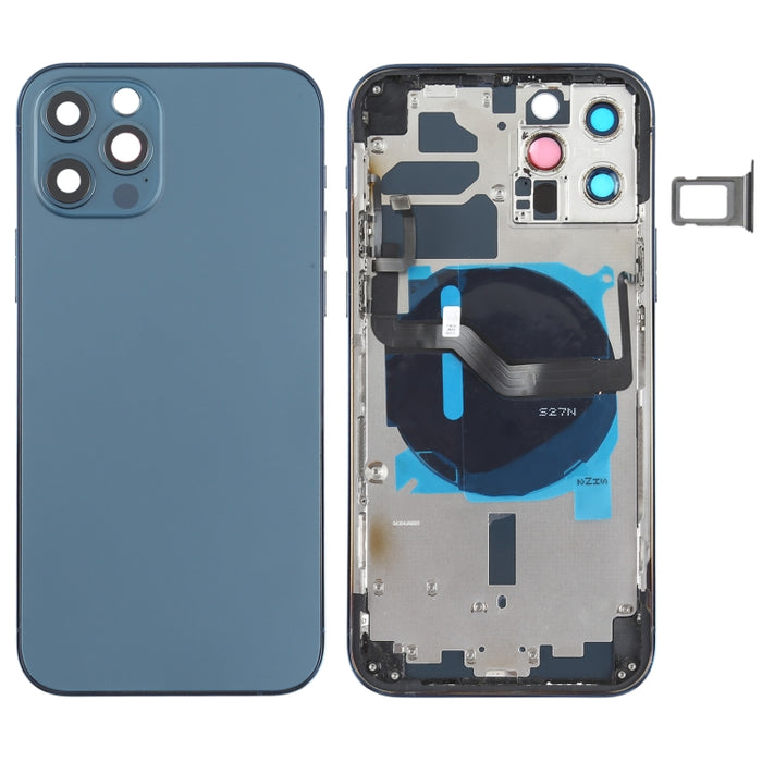 Tapa Trasera de Batería (con Teclas Laterales, Bandeja para Tarjetas, Cable Flexible de Encendido + Volumen y Módulo de Carga Inalámbrica) para iPhone 12 Pro, For iPhone 12 Pro