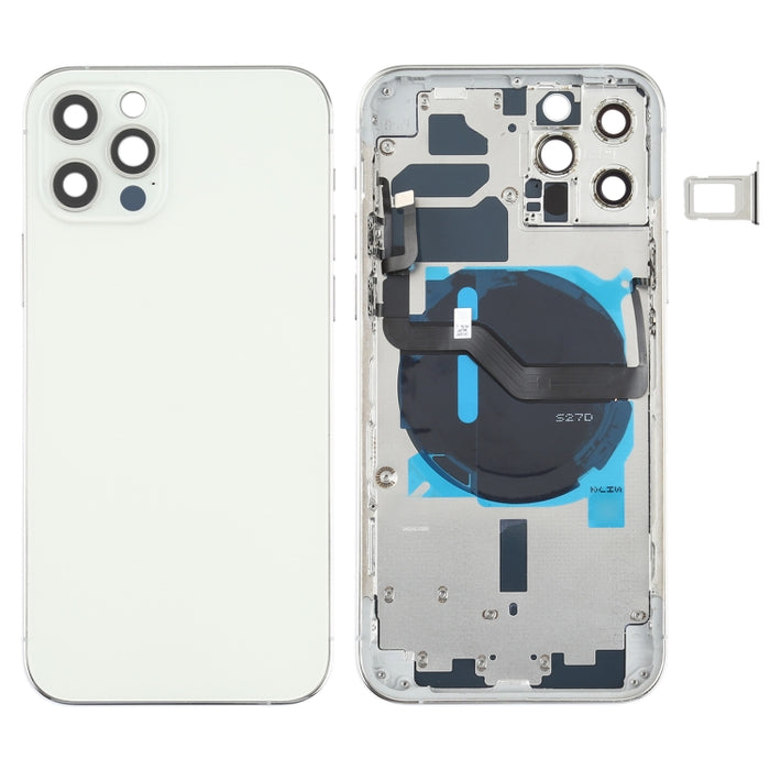 Tapa Trasera de Batería (con Teclas Laterales, Bandeja para Tarjetas, Cable Flexible de Encendido + Volumen y Módulo de Carga Inalámbrica) para iPhone 12 Pro, For iPhone 12 Pro