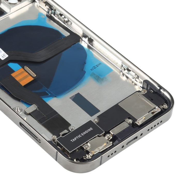 Conjunto de cubierta trasera de batería (con teclas laterales, timbre de altavoz, motor, lente de cámara, bandeja para tarjetas, botón de encendido, botón de volumen, puerto de carga y módulo de carga inalámbrico) para iPhone 12 Pro��������������������...