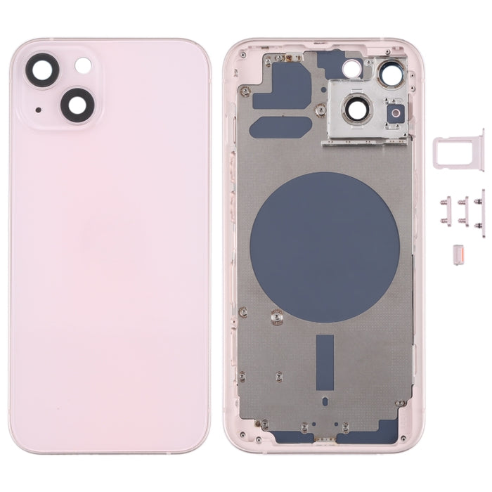 Cubierta de carcasa trasera con bandeja para tarjeta SIM, teclas laterales y lente de cámara para iPhone 13, For iPhone 13(with Card Tray & Side Keys), For iPhone 13(with SIM Card Tray & Side Keys), For iPhone 13