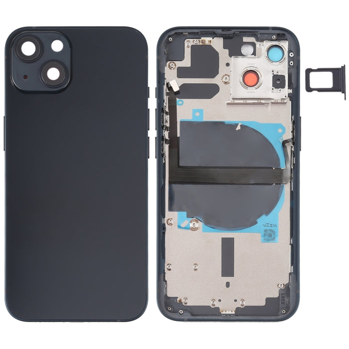 Para iPhone 13 Tapa trasera de batería con teclas laterales, bandeja para tarjetas, cable flexible de encendido + volumen y módulo de carga inalámbrica, For iPhone 13 (Assembly)