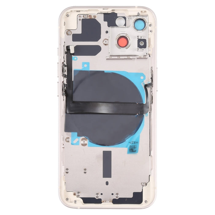 Para iPhone 13 Tapa trasera de batería con teclas laterales, bandeja para tarjetas, cable flexible de encendido + volumen y módulo de carga inalámbrica, For iPhone 13 (Assembly)