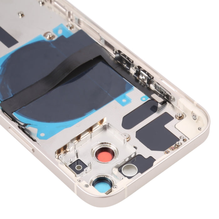 Para iPhone 13 Tapa trasera de batería con teclas laterales, bandeja para tarjetas, cable flexible de encendido + volumen y módulo de carga inalámbrica, For iPhone 13 (Assembly)