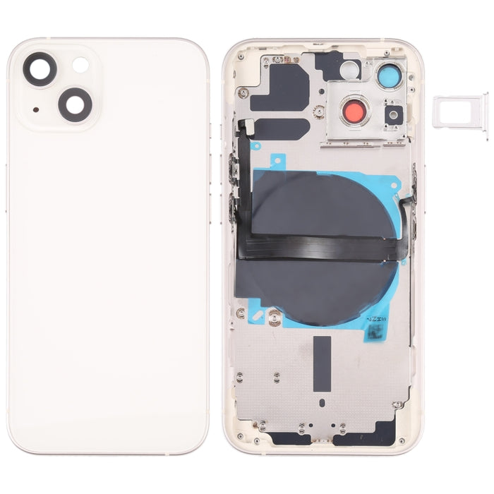 Para iPhone 13 Tapa trasera de batería con teclas laterales, bandeja para tarjetas, cable flexible de encendido + volumen y módulo de carga inalámbrica, For iPhone 13 (Assembly)