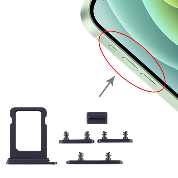 Bandeja Tarjeta SIM + Teclas Laterales para iPhone 12 Mini, For iPhone 12 Mini (Single card)