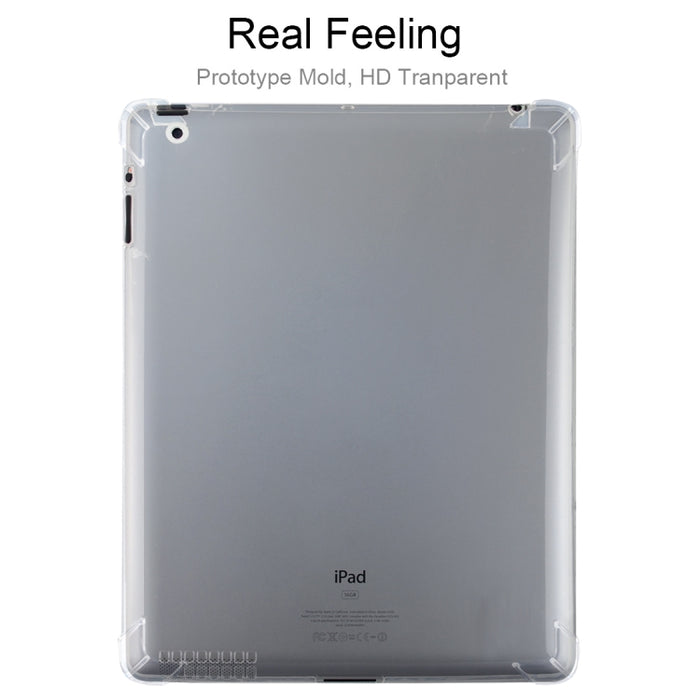 Para iPad 4/3/2 Funda protectora transparente a prueba de golpes con cuatro esquinas de 3 mm