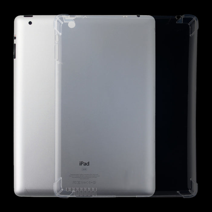 Para iPad 4/3/2 Funda protectora transparente a prueba de golpes con cuatro esquinas de 3 mm