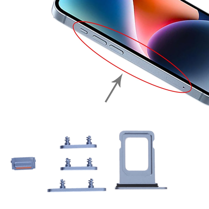 Bandeja Tarjeta SIM + Bandeja Tarjeta SIM + Teclas Laterales para iPhone 14 Plus, For iPhone 14 Plus