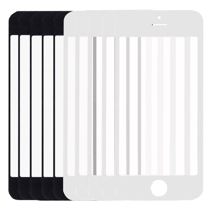 5 PCS negro + 5 PCS blanco para iPhone 5 y 5S Lente de vidrio exterior de pantalla frontal, 5 Black 5 White for i5 & 5S