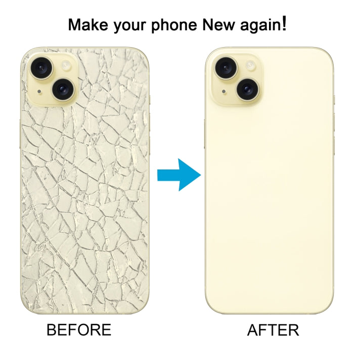 Para iPhone 15 Plus Tapa trasera de batería de vidrio con tapa de lente de cámara, For iPhone 15 Plus (with Camera Cover)
