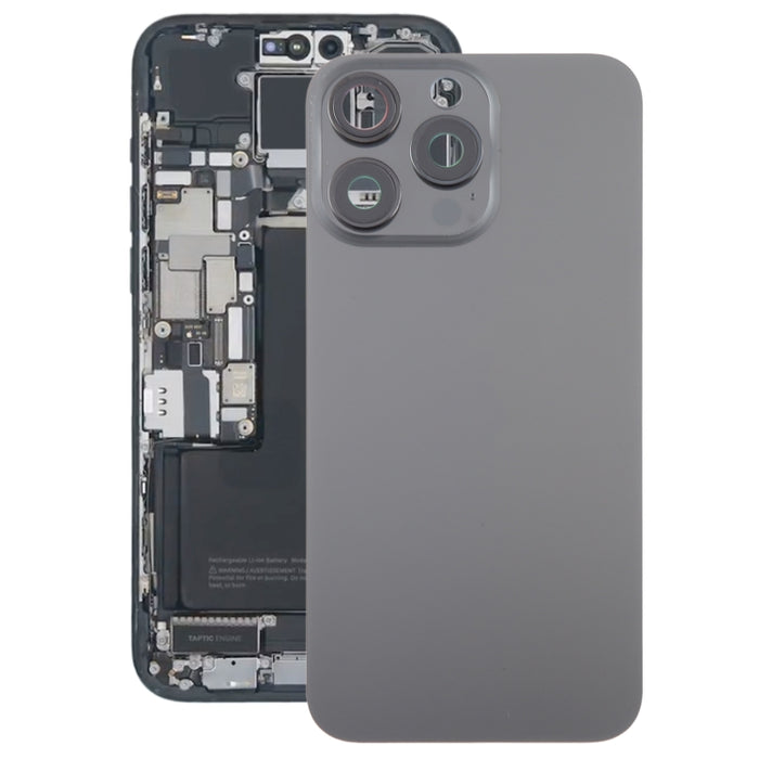 Para iPhone 15 Pro Tapa trasera de batería de vidrio con cubierta de lente de cámara, For iPhone 15 Pro(with Camera Cover)