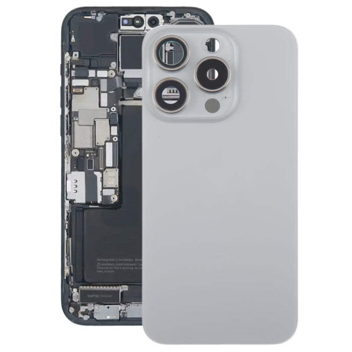 Para iPhone 15 Pro Tapa trasera de batería de vidrio con cubierta de lente de cámara, For iPhone 15 Pro(with Camera Cover)