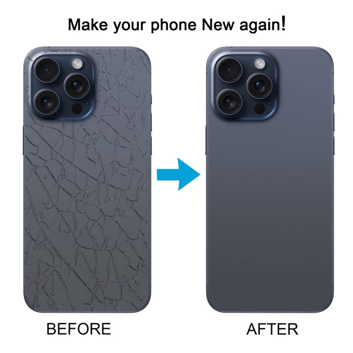 Para iPhone 15 Pro Tapa trasera de batería de vidrio con cubierta de lente de cámara, For iPhone 15 Pro(with Camera Cover)