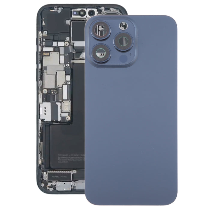 Para iPhone 15 Pro Tapa trasera de batería de vidrio con cubierta de lente de cámara, For iPhone 15 Pro(with Camera Cover)