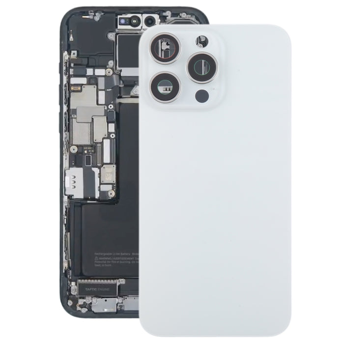 Para iPhone 15 Pro Tapa trasera de batería de vidrio con cubierta de lente de cámara, For iPhone 15 Pro(with Camera Cover)