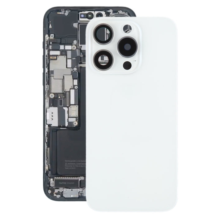 Para iPhone 15 Pro Tapa trasera de batería con tapa de lente de cámara + imán MagSafe, For iPhone 15 Pro (with MagSafe)