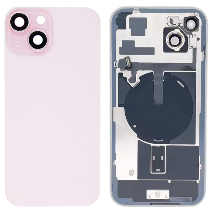 Tapa trasera de batería de vidrio para iPhone 15 Plus con soporte de flash + módulo de carga inalámbrica, For iPhone 15 Plus