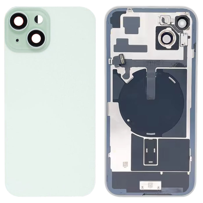 Tapa trasera de batería de vidrio para iPhone 15 Plus con soporte de flash + módulo de carga inalámbrica, For iPhone 15 Plus