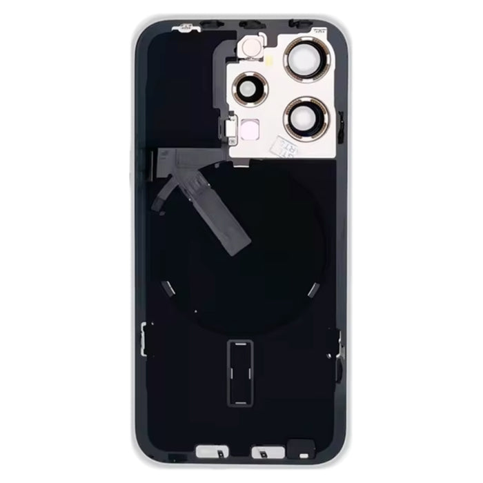 Tapa trasera de batería de vidrio para iPhone 15 Pro con soporte de flash + módulo de carga inalámbrica, For iPhone 15 Pro
