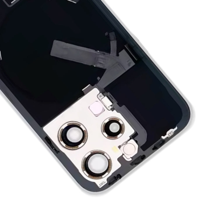 Tapa trasera de batería de vidrio para iPhone 15 Pro con soporte de flash + módulo de carga inalámbrica, For iPhone 15 Pro
