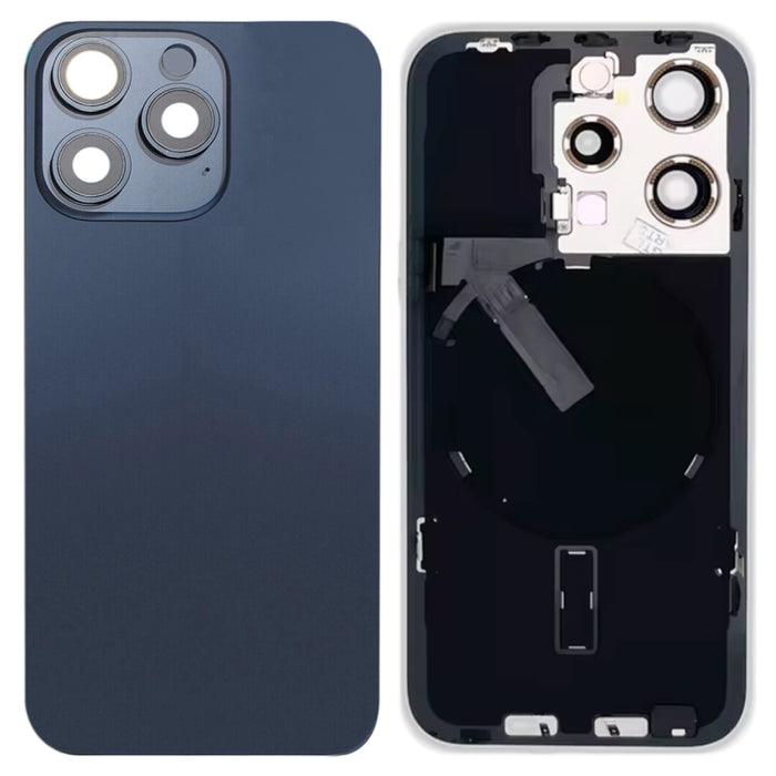 Tapa trasera de batería de vidrio para iPhone 15 Pro con soporte de flash + módulo de carga inalámbrica, For iPhone 15 Pro