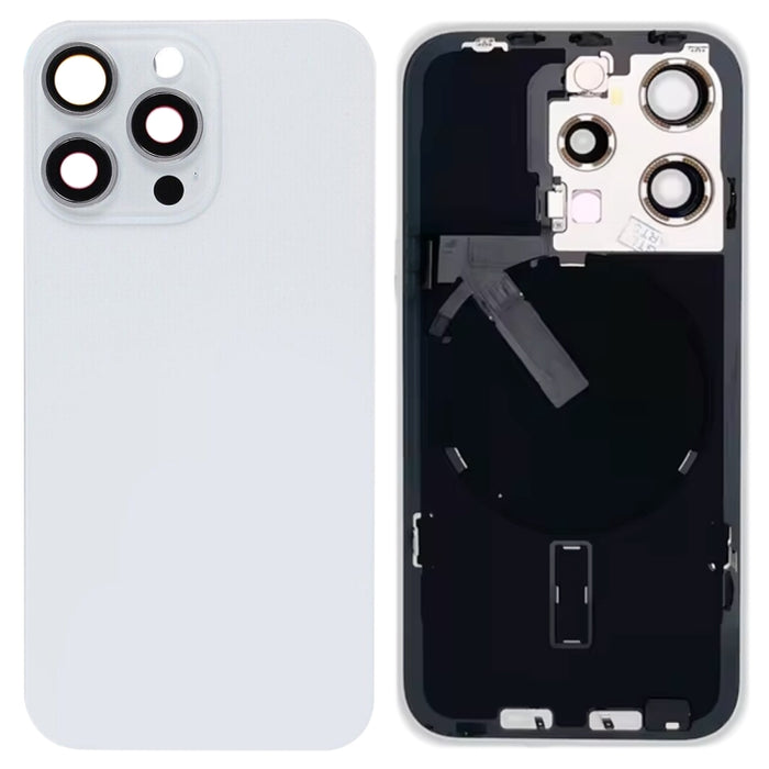 Tapa trasera de batería de vidrio para iPhone 15 Pro con soporte de flash + módulo de carga inalámbrica, For iPhone 15 Pro