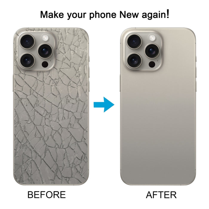 Tapa trasera de batería de vidrio para iPhone 15 Pro con soporte de flash + módulo de carga inalámbrica, For iPhone 15 Pro