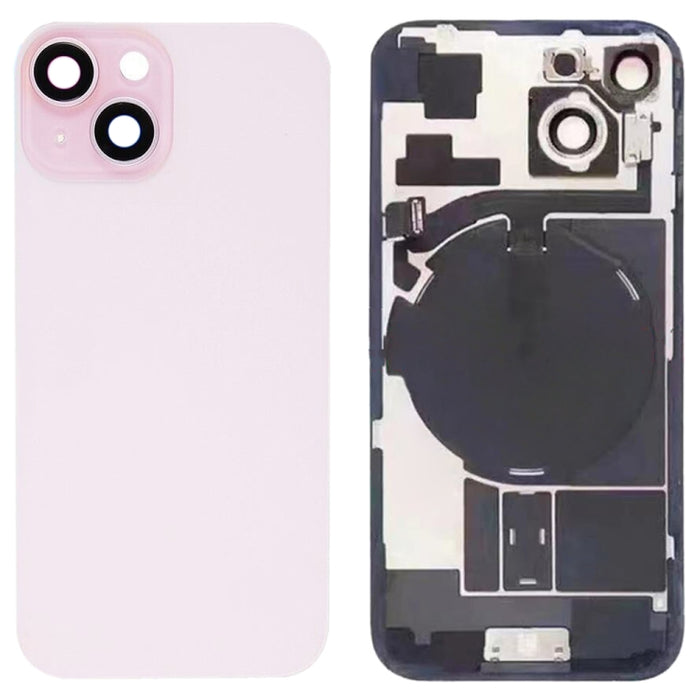 Tapa trasera de batería de vidrio para iPhone 15 con soporte de flash + módulo de carga inalámbrica, For iPhone 15