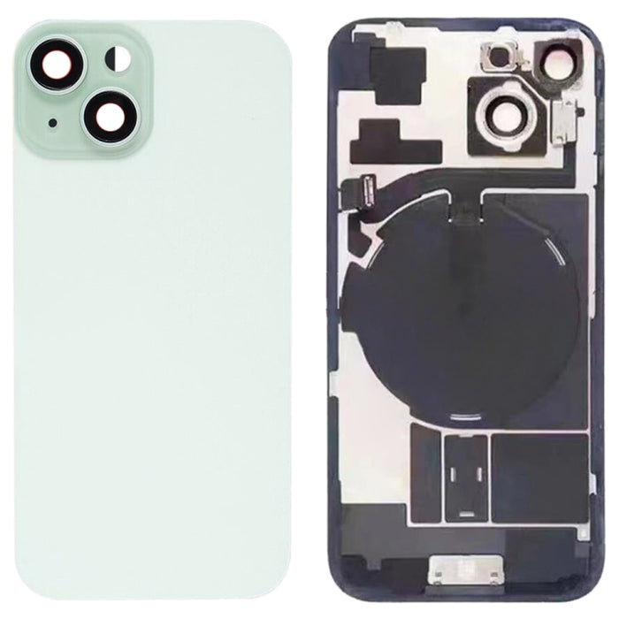 Tapa trasera de batería de vidrio para iPhone 15 con soporte de flash + módulo de carga inalámbrica, For iPhone 15