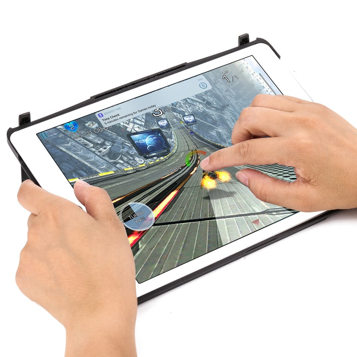 F611 Estuche para tableta con teclado inalámbrico Bluetooth y plano posterior de aluminio con retroiluminación colorida desmontable para iPad Air 2 / 9.7 (2018) / 9.7 pulgadas (2017) / Air / Pro 9.7 pulgadas