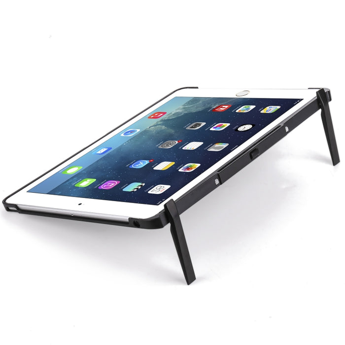 F611 Estuche para tableta con teclado inalámbrico Bluetooth y plano posterior de aluminio con retroiluminación colorida desmontable para iPad Air 2 / 9.7 (2018) / 9.7 pulgadas (2017) / Air / Pro 9.7 pulgadas