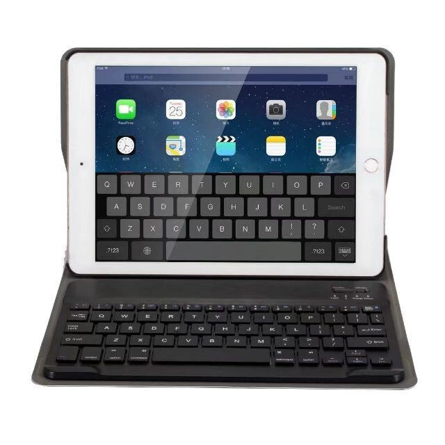 Teclado Bluetooth desmontable + Funda de cuero con tapa horizontal para tableta con soporte para iPad Pro de 9,7 pulgadas, iPad Air, iPad Air 2, iPad de 9,7 pulgadas (2017), iPad de 9,7 pulgadas (2018)