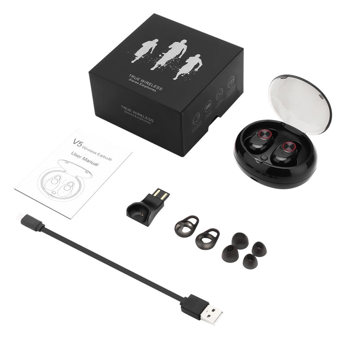 BTH-V5 DSP Auriculares con cancelación de ruido Auriculares deportivos inalámbricos Bluetooth V5.0 con estuche de carga, compatibles con iPhone y Android