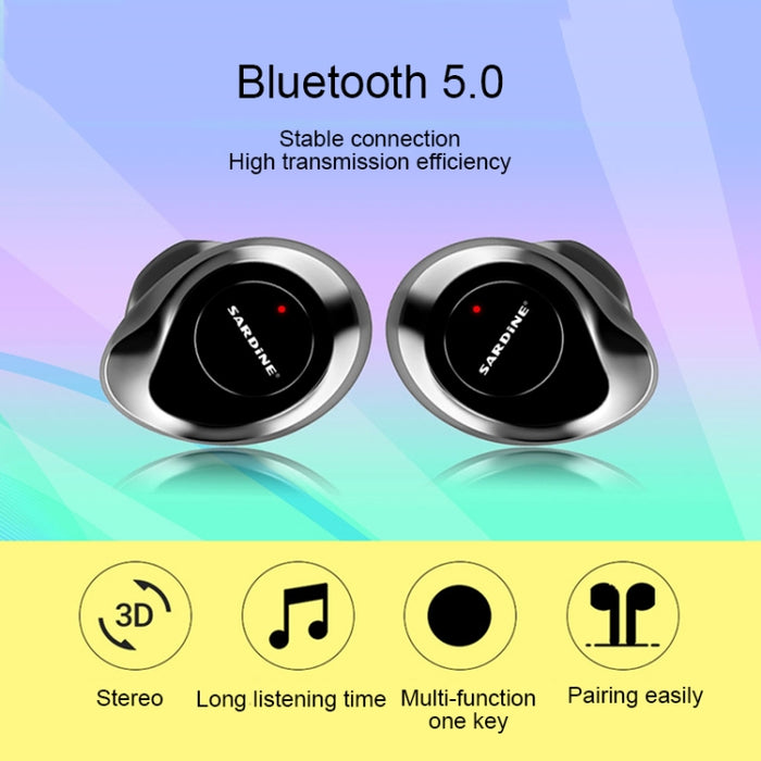 Auriculares estéreo inalámbricos SARDiNE F8 TWS Bluetooth V5.0 con caja de carga