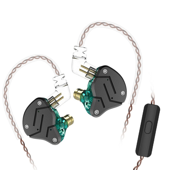 KZ ZSN Circle Iron Moving Iron Control por cable de cuatro núcleos Intrauditivo Mega Bass HiFi Auricular con micrófono
