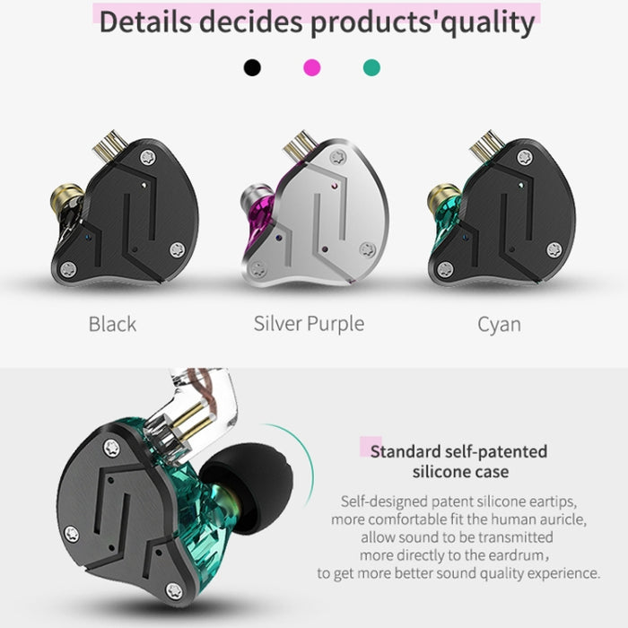 KZ ZSN-auriculares intrauditivos de alta fidelidad, con Control por cable, de cuatro núcleos, circulares, de hierro, con megagraves, sin micrófono