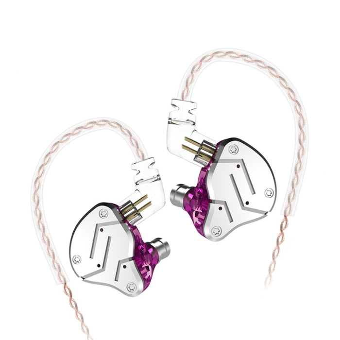 KZ ZSN-auriculares intrauditivos de alta fidelidad, con Control por cable, de cuatro núcleos, circulares, de hierro, con megagraves, sin micrófono