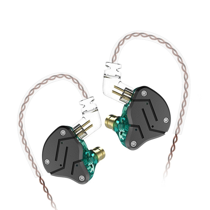 KZ ZSN-auriculares intrauditivos de alta fidelidad, con Control por cable, de cuatro núcleos, circulares, de hierro, con megagraves, sin micrófono