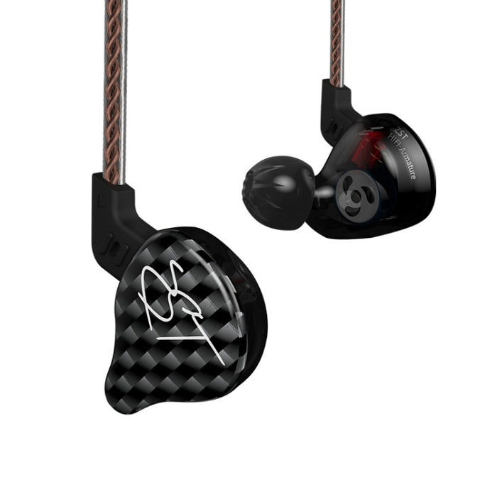 KZ ZST Circle Iron In-ear Mega Bass MP3 Auricular de doble unidad sin micrófono