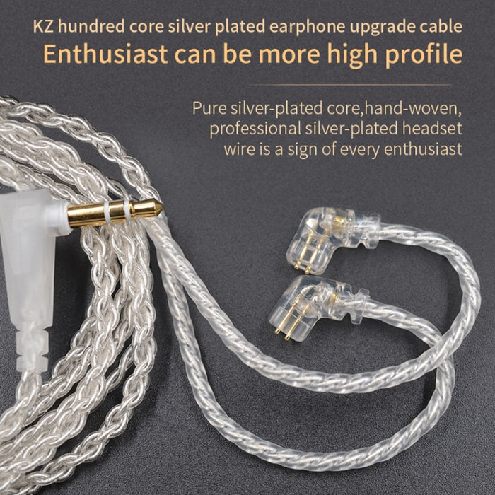 Cable de actualización Chapado en plata y cobre sin oxígeno KZ B de 8 pines para auriculares KZ ZST / ES4 / ZS10 / AS10 / BA10