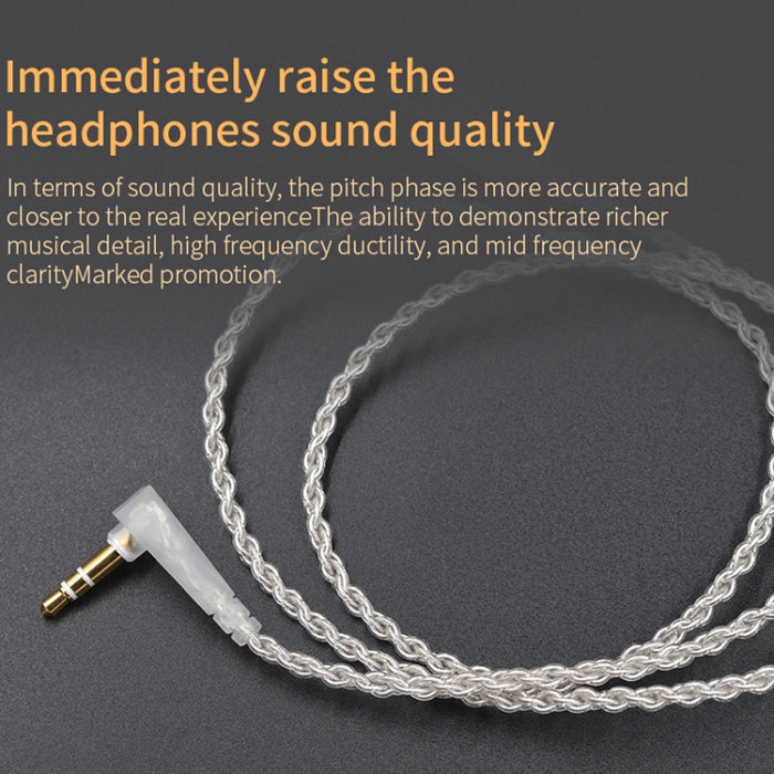 Cable de actualización Chapado en plata y cobre sin oxígeno KZ B de 8 pines para auriculares KZ ZST / ES4 / ZS10 / AS10 / BA10