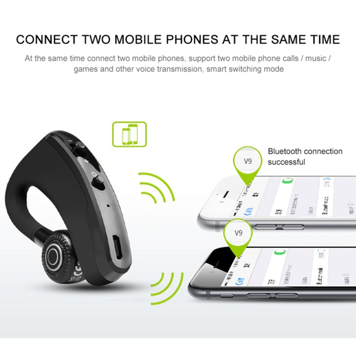 Auriculares Bluetooth inalámbricos manos libres V9 Business CSR 4.1 con micrófono para conductor deportivo